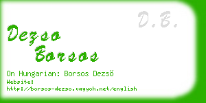 dezso borsos business card